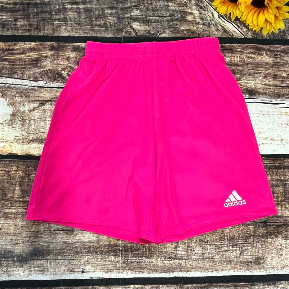 Girls pink shorts by Adidas are in like new condition. Size 11 - 12.